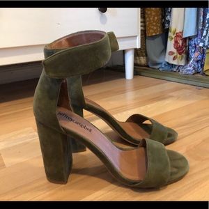 Olive Suede Heels